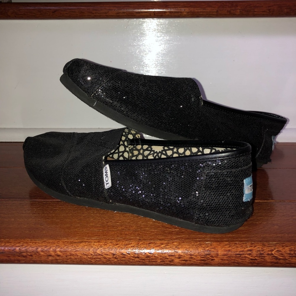 Black Sparkle TOMS shoes